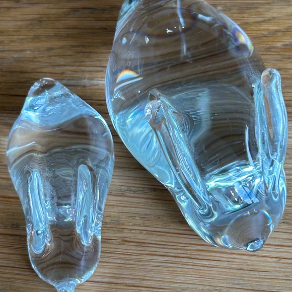 Vintage Clear Hand blown art glass rabbits - Picture 2 of 16